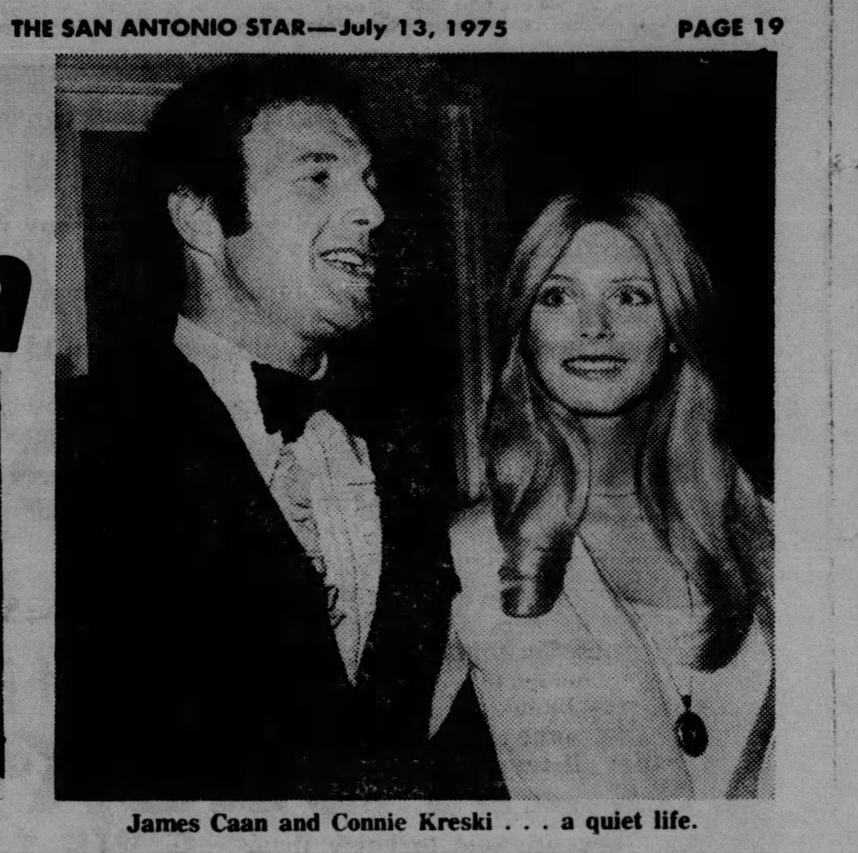 Connie Kreski with boyfriend actor James Caan.